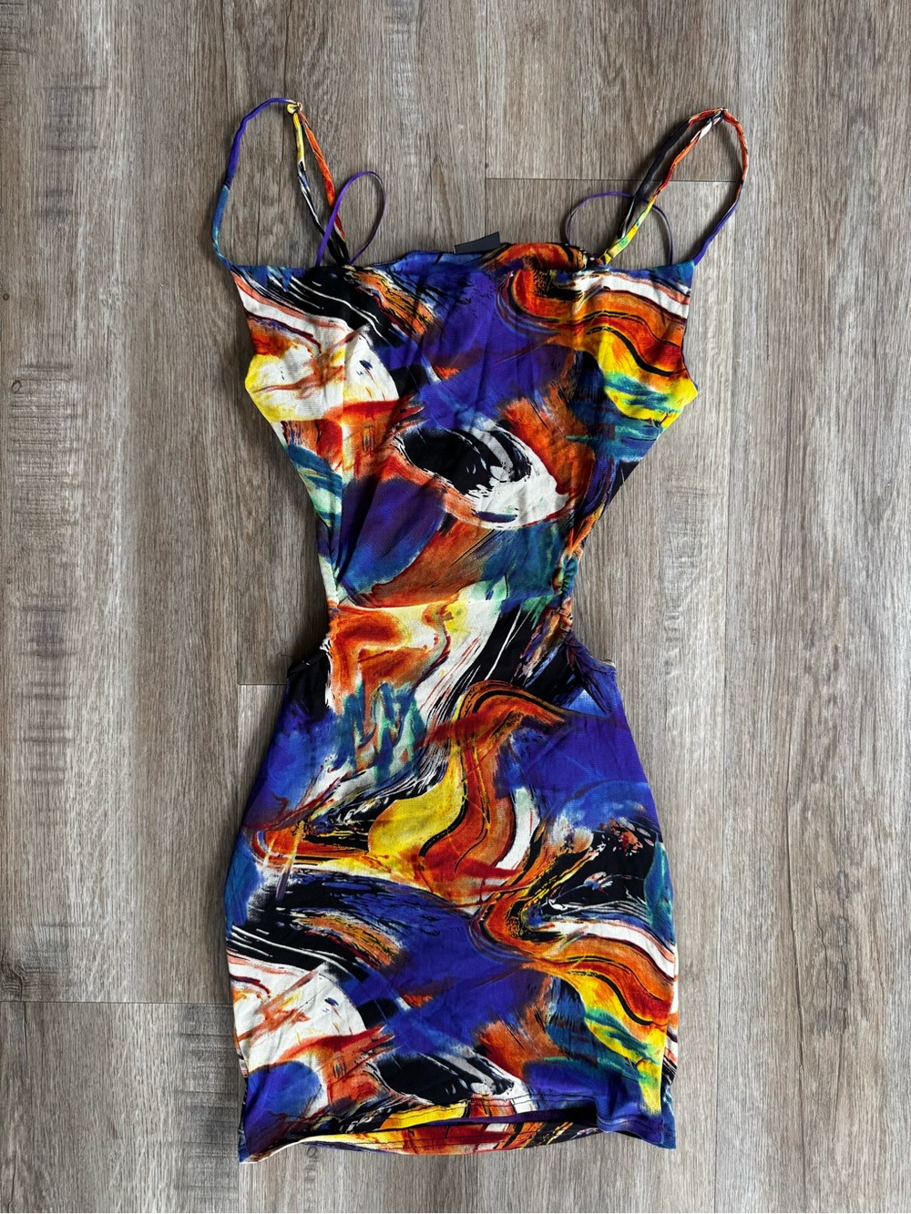 Vibrant Abstract Bodycon Mini Dress - Multicolor